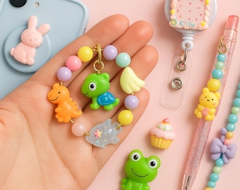 Charm misterioso de Kawaii • Charms de resina lindos • Cabujones • Charms de manualidades en tonos pastel • Charms para llaveros • Charms para agarre de teléfono • Charms para pulseras y bolígrafos