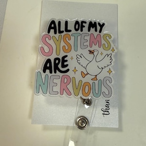 Silly goose badge reel, funny badge reel, goose magnet, male nurse