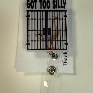 Silly goose badge reel, funny badge reel, goose magnet, male nurse