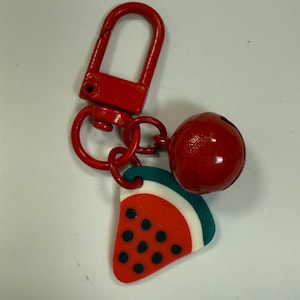 Fruit keychain, Berry keychain, Bag accessories, badge reel accessory, handmade, fruit keychain, coworker gift, apple, teacher gift