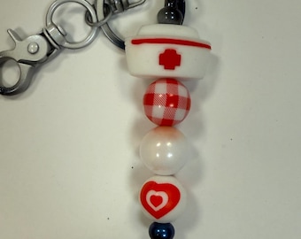 Nurse keychain, RN keychain, nurse keychains, nurse accessories, nurse gift, nurse graduation gift, gifts for nurses, RN gift, small gift