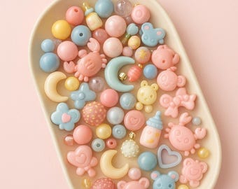 Large Mystery Bead Scoop • Chunky Beads • Sparkle Mix • Acrylic Beads • Random Scoop • Craft Destash • Jewelry Making Supplies