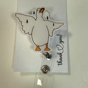 Silly goose badge reel, funny badge reel, goose magnet, male nurse