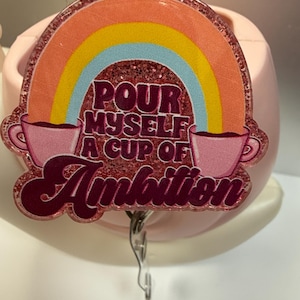 Bobine de badge Pour cup ambition, bobine de badge amusante, porte-carte d'identité, tirette de badge, carte d'identité rétractable, bobine de badge d'infirmière, cadeau