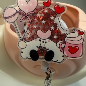 Gnom Love Shaker Badge Reel, lustiger Ausweishalter, Badge Reel, Geschenk für Krankenschwestern, Liebesshaker