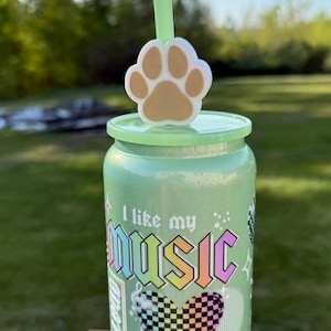 Dog Paw 3d printed straw topper, 8mm straw topper, tumbler accessories, fun topper, Animal vibes