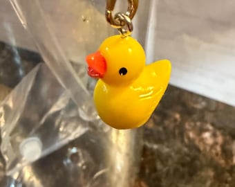 3D straw toppers, cup accessories, yellow duck, cup charm