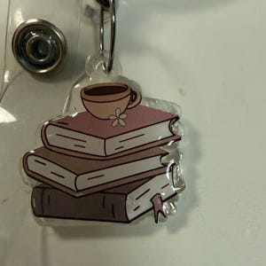 Badge reel charms, badge charm, badge buddy charm, badge reel, nurse accessories, nurse gift, teacher gift, coffee, books