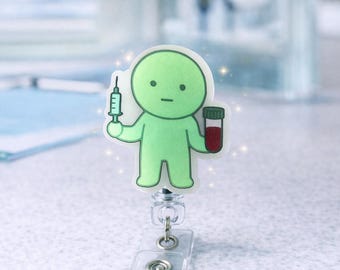 Cute Medical Badge Reel, Kawaii Nurse Badge Holder, Funny Healthcare Badge Reel, RN CNA Gift, Lab Tech Badge Reel, Retractable ID Holder, Me