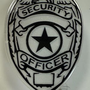 Security officer badge, cop shield, law, enforcement guard, private security