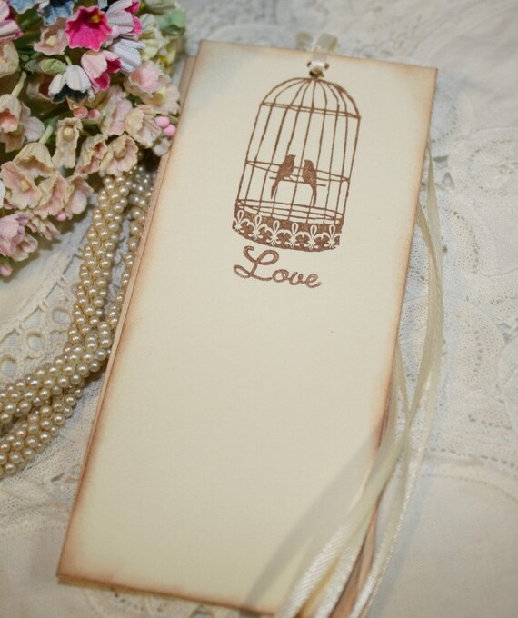 Items similar to Wish Tree Wedding Tags Vintage Birdcage Love Set