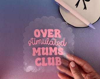 Overstimulated mums club suncatcher | handmade rainbow window cling | mum gift idea | rainbow-making colourful cheerful window decoration