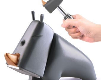 Martillo de rinoceronte gris: regalo perfecto para cualquier persona: reparaciones y decoración del hogar y la oficina: minimalista: DormLife: inauguración de la casa: padrinos de boda