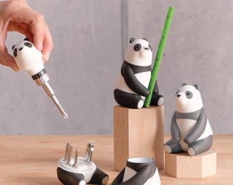 Juego de destornilladores de trinquete Panda: herramienta con cabezal magnético de 6 puntas