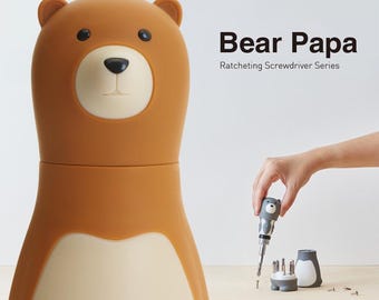 Juego de destornilladores de trinquete Brown Bear Papa: decoración única para el hogar y la oficina