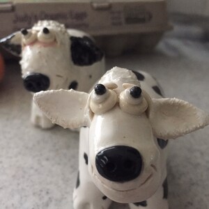 Cow Salt & Pepper Shakers-Ceramic, Handmade image 2