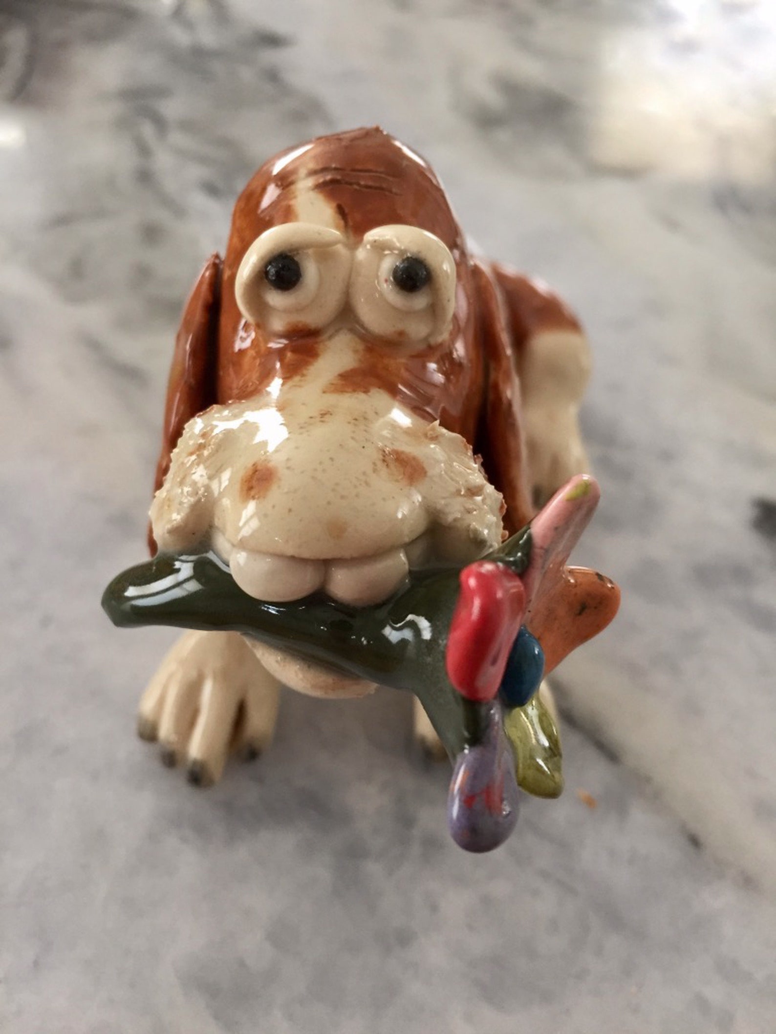 Escultura de cemento de Basset Hound, 1930 en venta en Pamono