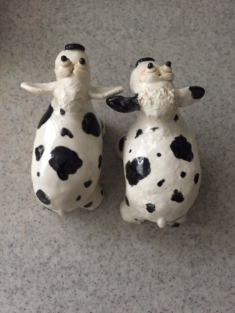 Cow Salt & Pepper Shakers-Ceramic, Handmade image 6