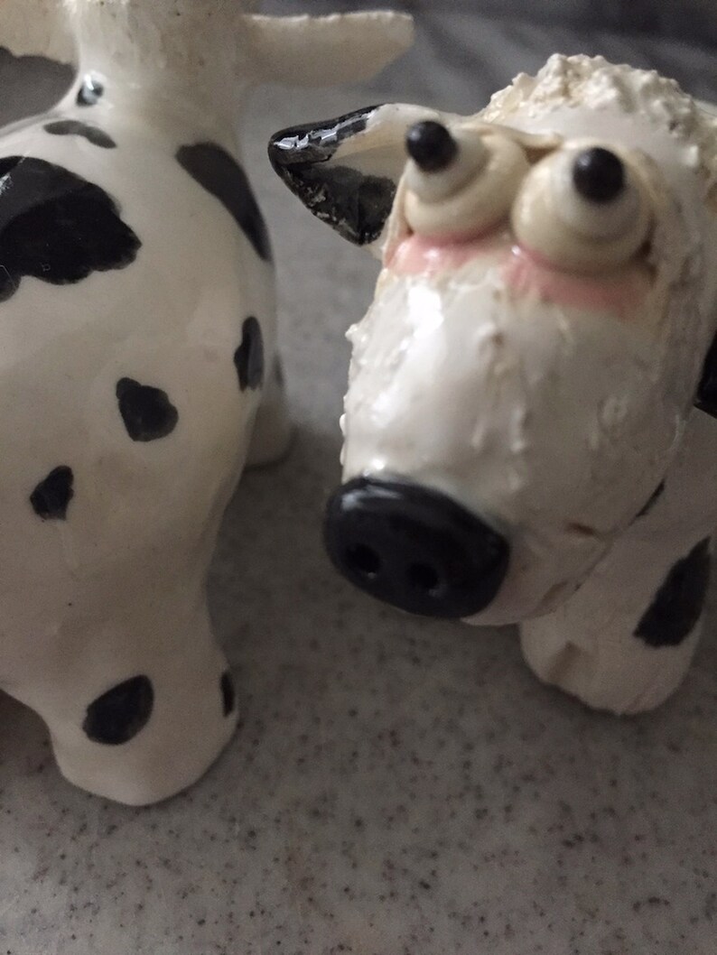 Cow Salt & Pepper Shakers-Ceramic, Handmade image 4