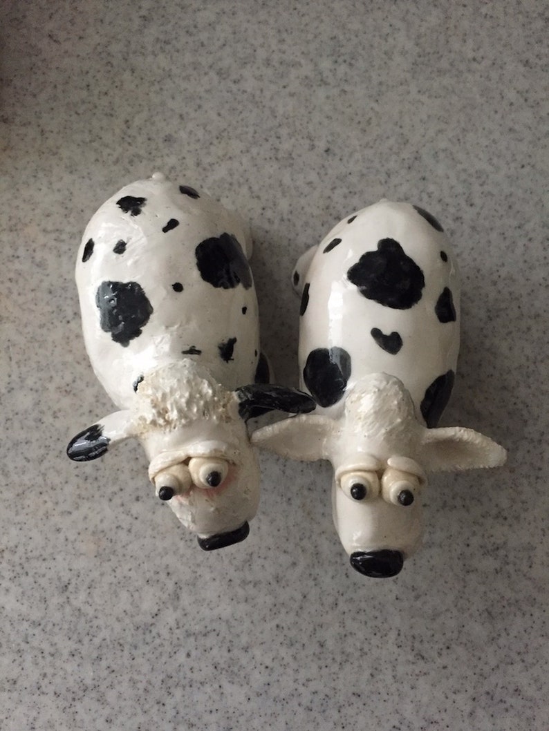 Cow Salt & Pepper Shakers-Ceramic, Handmade image 5
