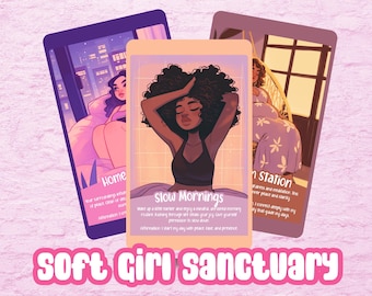 The Soft Girl Sanctuary – A 32-Card Oracle Deck of Self-Care, Boundaries & Emotional Glow-Ups
