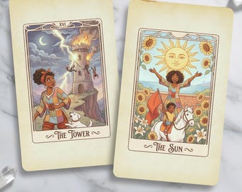 Magie in meinem Melanin Tarot - Eine schwarze Frau, die die klassische Rider-Waite-Tarot neu interpretiert.