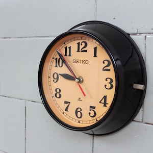 Seikosha CO. LTD Seiko - Reloj de pared industrial negro