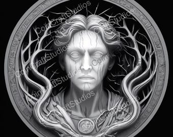 Crazy woman Depth Map Coin for CNC & Fiber Laser Engraving | Custom Coins and Medals | Fiber laser | edc coin | LightBurn | brass coin