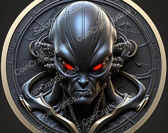 Galactic Emperor Depth Map Coin for CNC & Fiber Laser Engraving | Custom Coins and Medals | Fiber laser | edc coin | LightBurn | brass coin