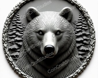 Polar Guardian Depth Map Coin for CNC & Fiber Laser Engraving | Custom Coins and Medals | Fiber laser | edc coin | LightBurn | brass coin