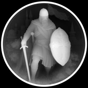 Heroic Knight with Shield Design | Premium Depth Map for CNC & Fiber Laser Engraving Projects | Grayscale laser engraving | laser depth map