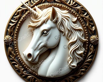 Majestic Horse Depth Map Coin for CNC & Fiber Laser Engraving | Custom Coins and Medals | Fiber laser | edc coin | LightBurn | brass coin