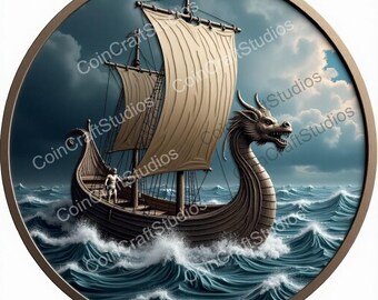 Nordic Journey Depth Map Coin for CNC & Fiber Laser Engraving | Custom Coins and Medals | Fiber laser | edc coin | LightBurn | brass coin