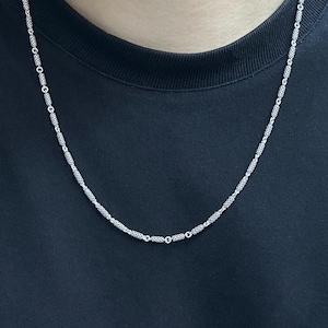 Handmade 925 Sterling Silver Woven Necklace | Unique Handcrafted Silver Chain | Unisex Jewelry | Elegant Statement Necklace for Men | Gift