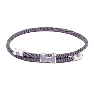 Unisex Adjustable Black Bracelet with 925 Sterling Silver & Enamel Details | Zircon-Accented Minimalist Bracelet | Handmade Cord Bracelet