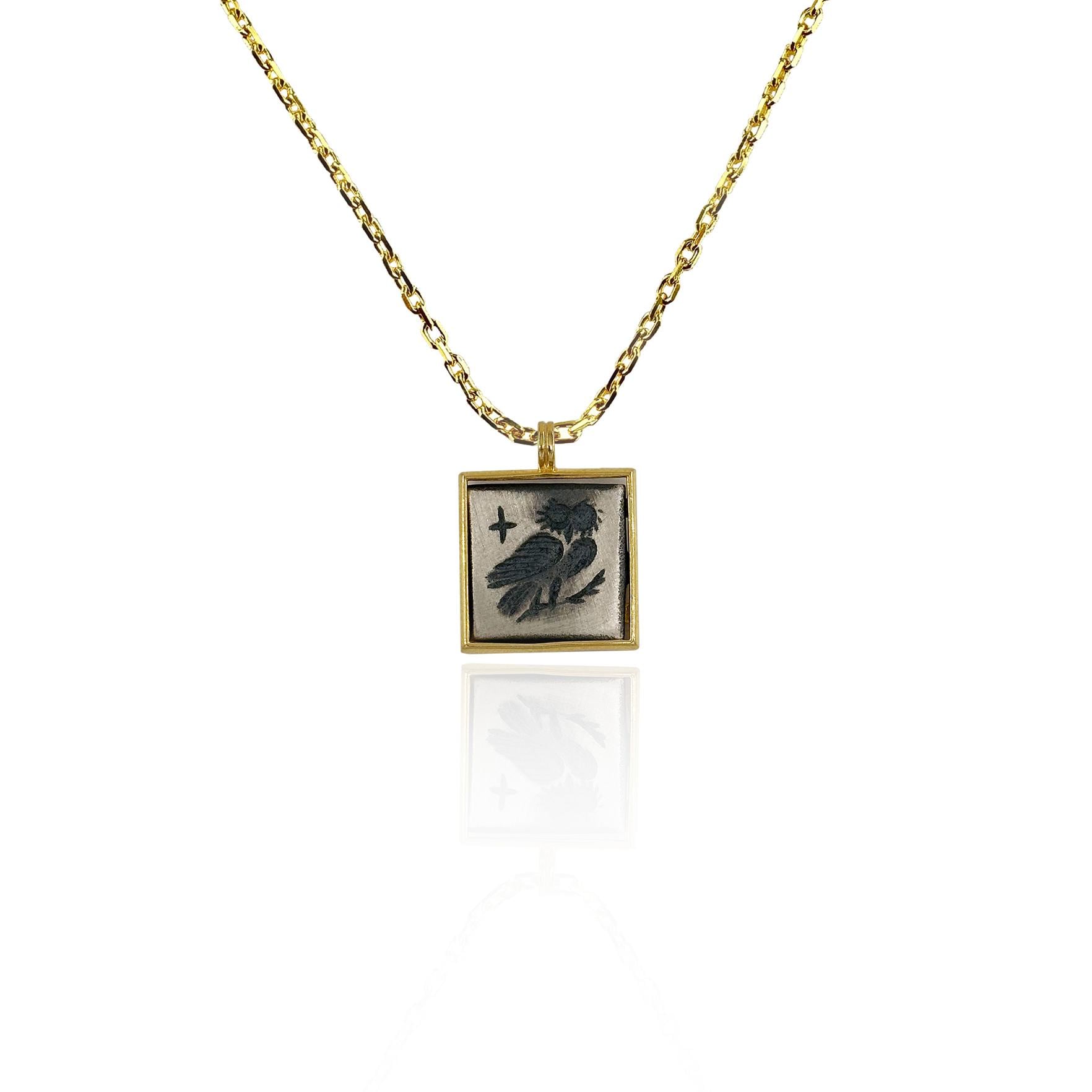 925 Sterling Silver Owl Pendant Necklace • Gold Plated & Oxidized Finish • Unisex Symb