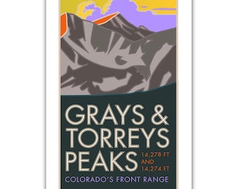Grays and torreys peaks 14er poster