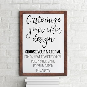 Impresión en lienzo personalizada sin marco, crea tu propia impresión en lienzo, póster físico para decoración del hogar personalizada, decoración de boda personalizada, vinilo con frase de pared personalizada
