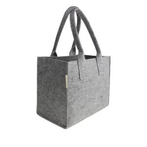 SILUK Filztasche Einkaufstasche Tasche Filz Shopper 35 x 20 x 28 cm Grau