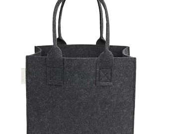 SILUK Filztasche Einkaufstasche Tasche Filz Shopper 35 x 20 x 28 cm Anthrazit