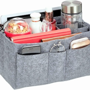 Taschenorganizer Handtasche, Filz, Filzorganizer Handtaschenorganisator Damen Gr. S-L Grau