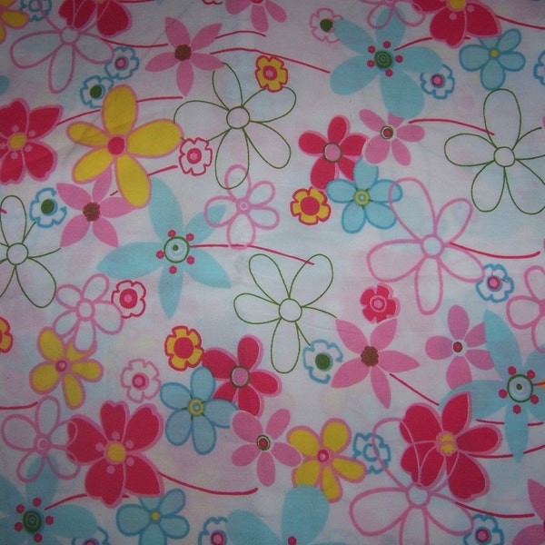 Euro Import Floral White Serena Cotton Poplin Fabric 1 yard Hilco Stenzo VHTF OOP