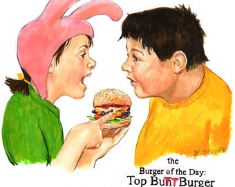 Bob's Burgers Louise and Gene Belcher Print - Top Bun Burger
