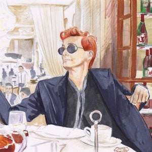 Good Omens: Crowley Art Print (Diptych with Aziraphale)