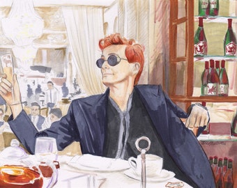 Good Omens: Crowley Art Print (Diptych with Aziraphale)