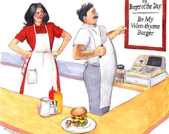 Bob's Burgers Bob and Linda Be my Valen-tyme Burger Print