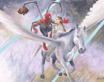 Spiderman and Valkyrie Print