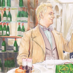 Good Omens: Aziraphale Art Print (Diptych with Crowley)