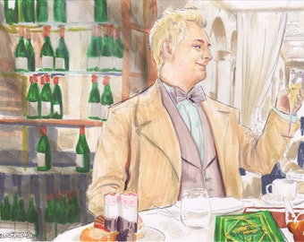 Good Omens: Aziraphale Art Print (Diptych with Crowley)
