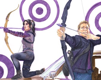 Hawkeye Kate Bishop and Clint Barton Print